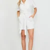 Washed Twill Utility Romper