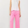 Washed Twill Wide Leg Pants