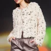 Wren Feathered Sequin Crop Jacket