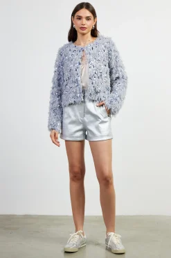 Wren Feathered Sequin Crop Jacket