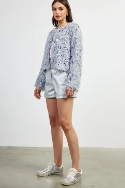 Wren Feathered Sequin Crop Jacket
